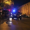 Lực lượng an ninh gác bên ngoài đại sứ quán Israel ở Amman, Jordan ngày 23/7. (Nguồn: EPA/TTXVN)