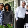 Doanh nhân Mohamed Salleh Marican cùng vợ (trái) và cựu Chủ tịch công ty dầu khí Bourbon Offshore Asia Pacific Farid Khan cùng vợ. (Nguồn: straitstimes.com)