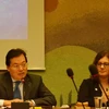 Đại sứ Dương Chí Dũng, Trưởng Phái đoàn Việt Nam tại Geneva phát biểu tại hội thảo. (Ảnh: Hoàng Hoa/TTXVN)
