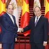 Thủ tướng Nguyễn Xuân Phúc tiếp Tổng thống Ai Cập Abdel Fatah el Sisi đang ở thăm cấp Nhà nước tới Việt Nam. (Ảnh: Thống Nhất/TTXVN)