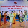 Chương trình “Giao lưu văn hóa thanh niên, sinh viên Việt Nam-Lào-Campuchia" tại Thành phố Hồ Chí Minh. (Ảnh: An Hiếu/TTXVN)
