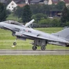 Máy bay chiến đấu Typhoon của Anh tại triển lãm không lực ở Zeltweg, Áo ngày 7/7. (Nguồn: EPA/TTXVN)