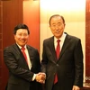 Phó Thủ tướng, Bộ trưởng Phạm Bình Minh tiếp nguyên Tổng Thư ký Ban Ki-moon. (Ảnh: Vũ Toàn-Hữu Tuyên/Vietnam+)