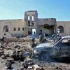 Cảnh đổ nát sau các đợt không kích nhằm vào thành phố Saada, Yemen ngày 20/12. (Nguồn: AFP/TTXVN)