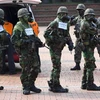 Binh sỹ Hàn Quốc tham gia một khóa huấn luyện ở Seoul ngày 27/9. (Nguồn: AFP/TTXVN)