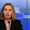 Đại diện Cấp cao EU về chính sách an ninh và đối ngoại Federica Mogherini trong cuộc họp báo tại Luxembourg ngày 16/10/2017. (Nguồn: AFP/TTXVN)