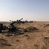 Pháo binh được triển khai ở làng Suway'iah, khu vực biên giới Syria ngày 10/11/2017. (Nguồn: AFP/TTXVN)
