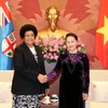 Chủ tịch Quốc hội Nguyễn Thị Kim Ngân tiếp Chủ tịch Quốc hội Fiji Jiko Fatafechi Luveni. (Ảnh: Trọng Đức/TTXVN)