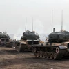 Binh sỹ và xe quân sự Thổ Nhĩ Kỳ được triển khai tại khu vực Afrin, Syria ngày 22/1. (Nguồn: THX/TTXVN)