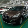 Xe ôtô thành phẩm tại Khu phức hợp sản xuất và lắp ráp ôtô Chu Lai-Trường Hải (Quảng Nam). (Ảnh: Đỗ Trưởng/TTXVN)