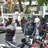 Cảnh sát tuần tra tại thủ đô Male, Maldives ngày 9/2. (Nguồn: Kyodo/TTXVN)