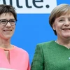 Bà Annegret Kramp-Karrenbauer và Thủ tướng Angela Merkel. (Nguồn: EPA)