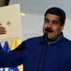Tổng thống Nicolas Maduro phát biểu tại một cuộc míttinh ở Caracas ngày 7/2. (Nguồn: AFP/TTXVN)