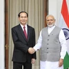 Chủ tịch nước Trần Đại Quang hội đàm với Thủ tướng Cộng hoà Ấn Độ Narendra Modi. (Ảnh: Nhan Sáng/TTXVN)