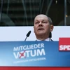 Chủ tịch tạm quyền đảng SPD, ông Olaf Scholz phát biểu tại Berlin ngày 4/3. (Nguồn: THX/TTXVN)