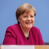 Thủ tướng Đức Angela Merkel trong cuộc họp báo tại Berlin ngày 12/3. (Nguồn: THX/TTXVN)