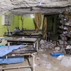 Cảnh đổ nát tại bệnh viện ở Khan Sheikhun, tỉnh Idlib sau vụ tấn công nghi sử dụng chất độc sarin ngày 4/4. (Nguồn: AFP/TTXVN)