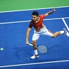Tay vợt Việt Nam Trịnh Linh Giang tại lượt trận thứ nhất của bảng B Davis Cup 2018. (Ảnh: Trọng Đạt/TTXVN)