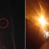 Tên lửa được phóng nhằm vào sân bay quân sự ở thành phố Homs, Syria ngày 9/4. (Nguồn: Mirror/TTXVN)
