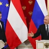 Tổng thống Nga Vladimir Putin (phải) và Thủ tướng Áo Sebastian Kurz tại cuộc gặp ở Moskva, Nga ngày 28/2. (Nguồn: AFP/TTXVN)