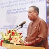 Chủ tịch Quốc hội Sri Lanka Karu Jayasuriya phát biểu tại buổi Khai mạc Lễ hội Văn hóa Sri Lanka tại Hà Nội. (Ảnh: Hoàng Hà/TTXVN phát)