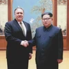 Ngoại trưởng Mỹ Mike Pompeo trong cuộc gặp Nhà lãnh đạo Triều Tiên Kim Jong-un tại Bình Nhưỡng trong khoảng thời gian từ 31/3 đến 1/4. (Nguồn: YONHAP/ TTXVN)