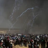 Xung đột giữa người biểu tình Palestines và binh sỹ Israel tại khu vực biên giới dải Gaza và Israel ngày 14/5. (Nguồn: THX/TTXVN)