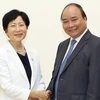 Thủ tướng Nguyễn Xuân Phúc tiếp bà Nakao Ishii, Giám đốc điều hành kiêm Chủ tịch Quỹ Môi trường toàn cầu. (Ảnh: Thống Nhất/TTXVN)