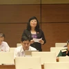 Đại biểu Quốc hội tỉnh Ninh Thuận Nguyễn Thị Hồng Hà phát biểu. (Ảnh: Phương Hoa/TTXVN)