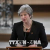 Thủ tướng Anh Theresa May phát biểu tại London, Anh ngày 23/4. (Nguồn: AFP/TTXVN)