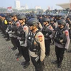 Cảnh sát Indonesia triển khai tại Jakarta, ngày 6/6. (Nguồn: THX/TTXVN)