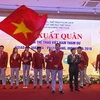 Tối 9/8, Lễ xuất quân Đoàn thể thao Việt Nam tham dự Đại hội thể thao châu Á 2018 (ASIAD 2018) đã diễn ra tại Hà Nội. (Ảnh: Trọng Đạt/TTXVN)