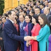 Chủ tịch nước Trần Đại Quang gặp mặt thân mật các Đại sứ, Trưởng Cơ quan đại diện ngoại giao Việt Nam ở nước ngoài. (Ảnh: Nhan Sáng/TTXVN)