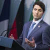 Thủ tướng Canada Justin Trudeau trong cuộc họp báo tại Quebec ngày 9/6. (Ảnh: AFP/ TTXVN)