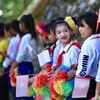 170 học sinh trường Phổ thông dân tộc bán trú, Trung học cơ sở Thanh Xuân dự lễ khai giảng năm học mới. (Ảnh: Trọng Đạt/TTXVN)