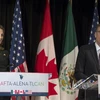 Ngoại trưởng Canada Chrystia Freeland (trái) và Đại diện thương mại Mỹ Robert Lighthizer trong cuộc họp báo chung sau đàm phán tại Montreal, Quebec (Canada), ngày 29/1/2018. (Ảnh: AFP/ TTXVN)