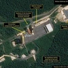 Các hoạt động tháo dỡ tại bãi thử tên lửa Sohae của Triều Tiên. (Ảnh: Yonhap/TTXVN)