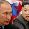Tổng thống Nga Vladimir Putin và nhà lãnh đạo Triều Tiên Kim Jong-un. (Nguồn: Daily Star)