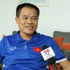 Ông Lưu Quang Điện Biên, Trưởng đoàn bóng đá U19 Việt Nam trả lời phỏng vấn. (Ảnh: Hải Ngọc/Vietnam+)