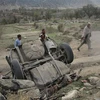 Hiện trường vụ đánh bom ở Nangarhar, Afghanistan ngày 21/10. (Ảnh: THX/TTXVN)