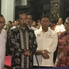 Tổng thống Indonesia gặp gia đình các nạn nhân. (Ảnh: Đỗ Quyên/Vietnam+)