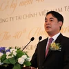 Chủ tịch Hội đồng quản trị Vietcombank Nghiêm Xuân Thành phát biểu tại buổi lễ. (Nguồn: CTV)
