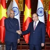 Thủ tướng Nguyễn Xuân Phúc hội kiến Tổng thống Cộng hòa Ấn Độ Ram Nath Kovind đang thăm cấp Nhà nước Việt Nam. (Ảnh: Thống Nhất/TTXVN)