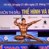 Phần trình diễn của vận động viên ở hạng cân 80kg. (Ảnh: Trọng Đạt/TTXVN)