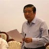 Trưởng ban Nội chính Trung ương Phan Đình Trạc phát biểu tại buổi làm việc. (Ảnh: Trần Xuân Tình/TTXVN)