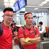 Ngày 11/12, rất đông cổ động viên Việt Nam đã lên đường sang Malaysia cổ vũ đội tuyển Việt Nam trong trận chung kết lượt đi AFF Cup 2018. (Ảnh: TTXVN phát)