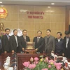 Đoàn công tác Hãng Thông tấn xã Pathet Lào (KPL) thăm, làm việc tại Khu Kinh tế Nghi Sơn. (Ảnh: Hoa Mai/Vietnam+)