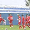 Các cầu thủ Việt Nam trong buổi luyện tập. (Ảnh: Hoàng Linh - TTXVN)