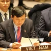 Đại sứ Đặng Đình Quý, Trưởng Phái đoàn Việt Nam tại LHQ phát biểu tại phiên thảo luận. (Ảnh: Hoài Thanh/TTXVN)