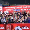 Hà Nội FC đã giành Siêu Cup quốc gia-THACO 2018. (Ảnh: Trọng Đạt/TTXVNM)